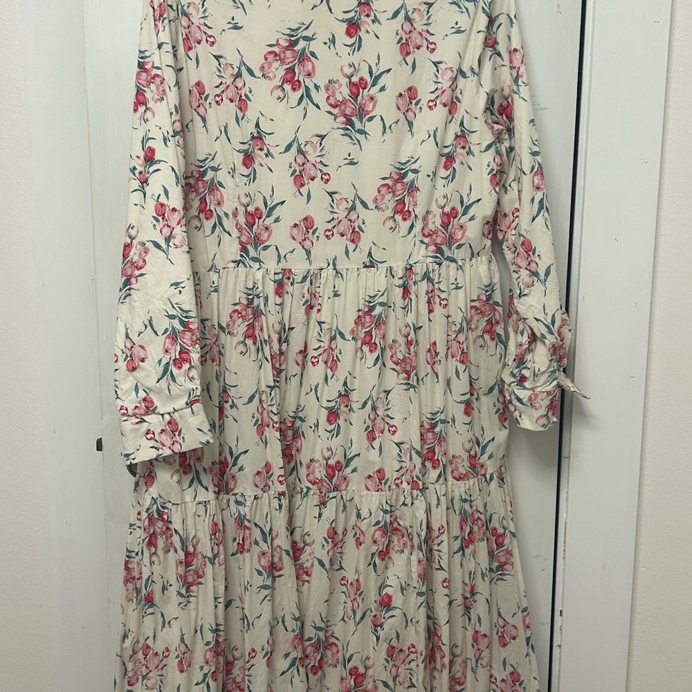 Dainty Jewells Floral Long Sleeve Dress - Pink and Cream - Picture 2 of 7